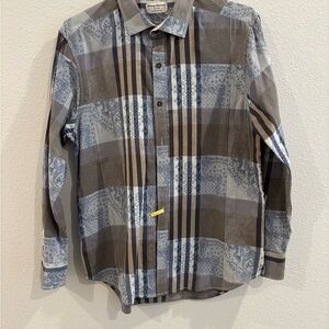 Tommy Bahama Men’s  Blue and Grey Summer and Resort Perfect Shirt